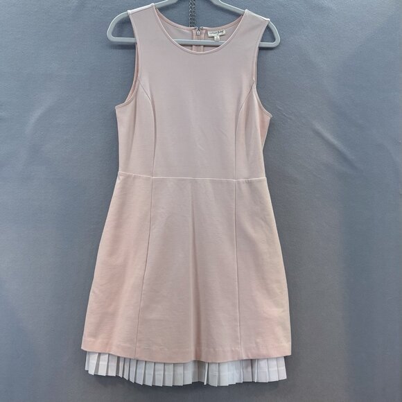 Maison Jules Pink Sleeveless Fit‎ & Flare With Pleated Bottom Lining SZ Large - Picture 1 of 10